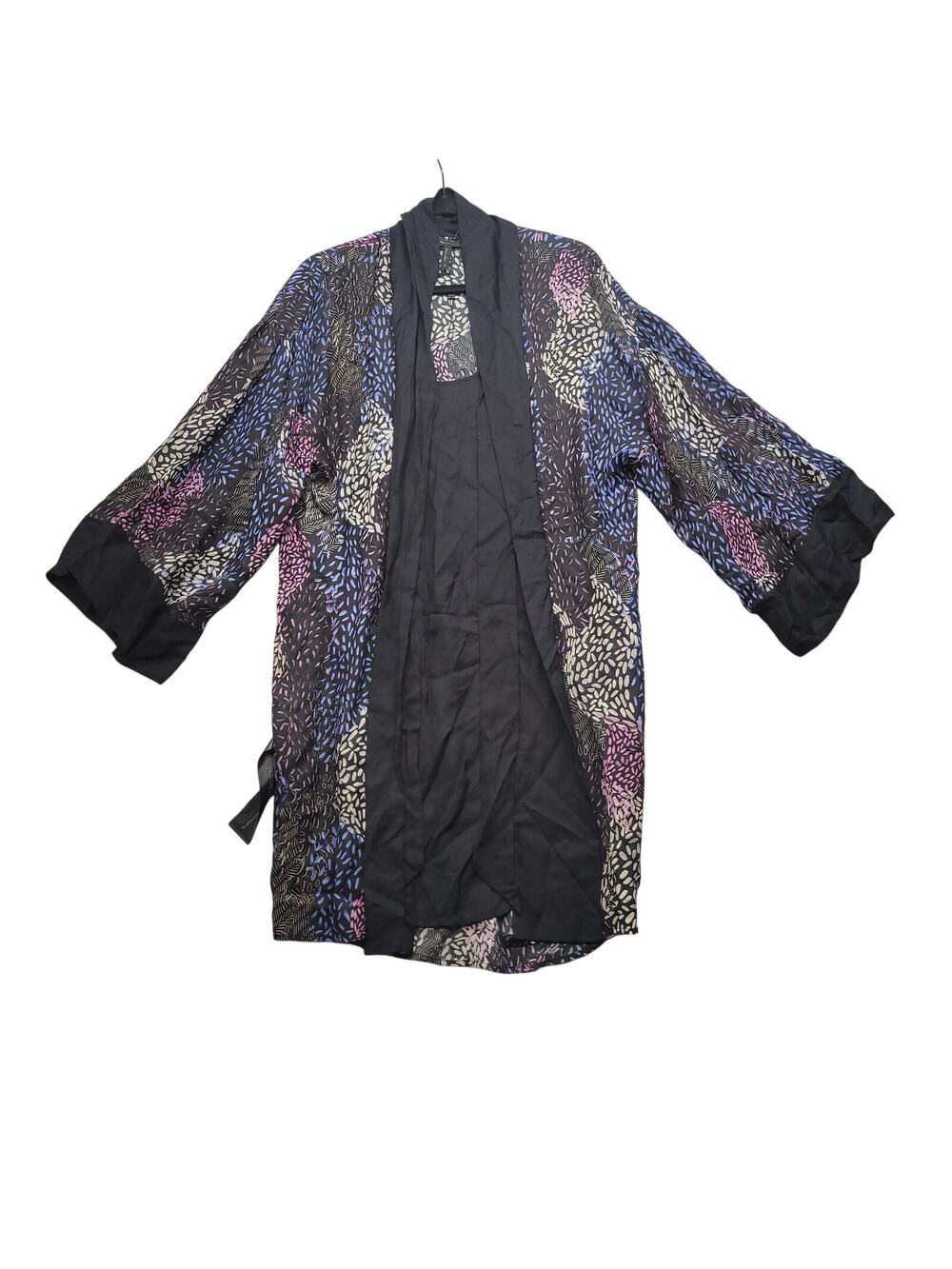 BCBGMAXAZRIA Kimono Cardigan Women's Medium Open Front Sheer Floral